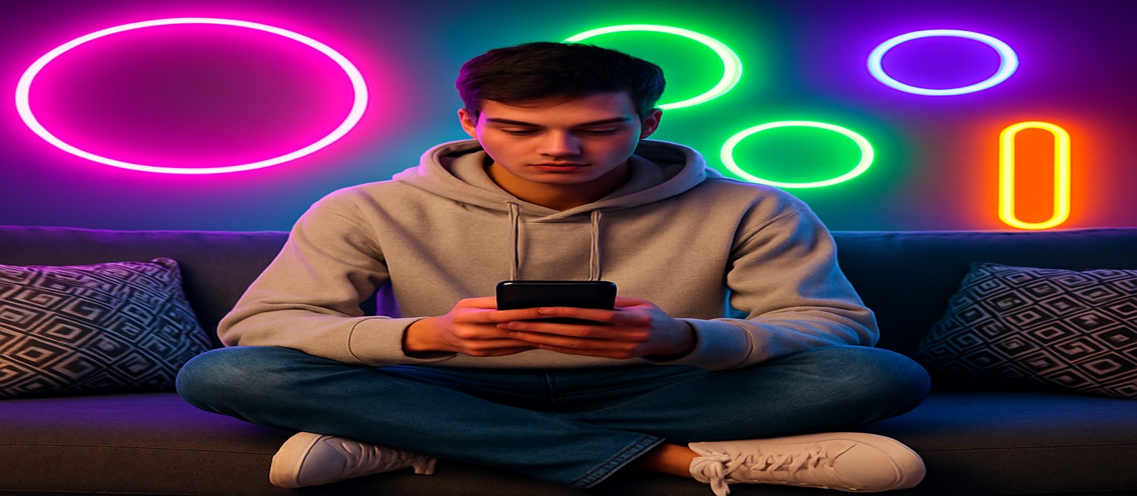 A depiction of a user engaging with the tk444 app on a mobile device.